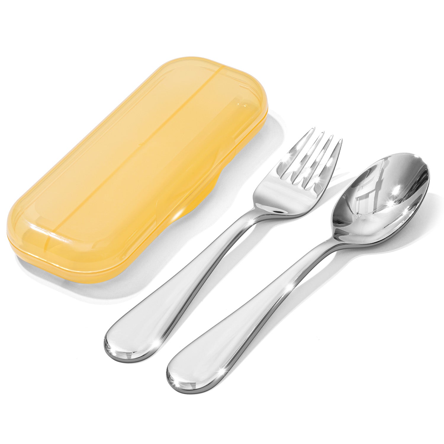 KINGSTONE Toddler Utensils Set, Forks and Spoons, 18/10 Stainless Steel Kids Silverware for Self-Feeding Training, Food-Grade Flatware Set for Traveling, Dishwasher Safe