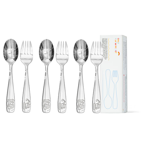 Large 6 Piece Kids Utensils - WK55204-L-6P
