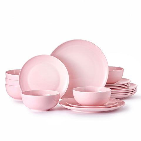 Celestia 18 Piece Dinnerware Set, Service for 6 - KS11102-18W-Pink