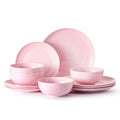 Celestia 12 Piece Dinnerware Set, Service for 4 - KS11102-12W-Pink