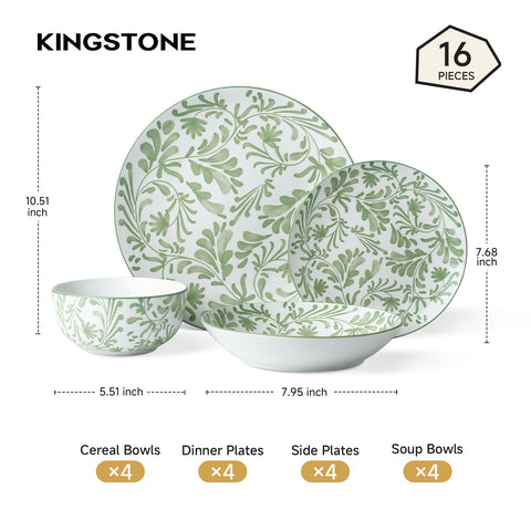 Country 16 Piece Dinnerware Set, Service for 4