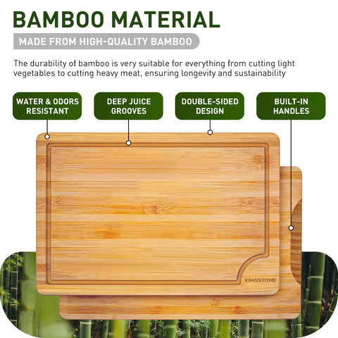 3 Piece Bamboo Cutting Board Set