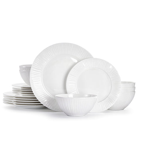 Textured 18 Piece Dinnerware Set, Service for 6 - WK11301-18p