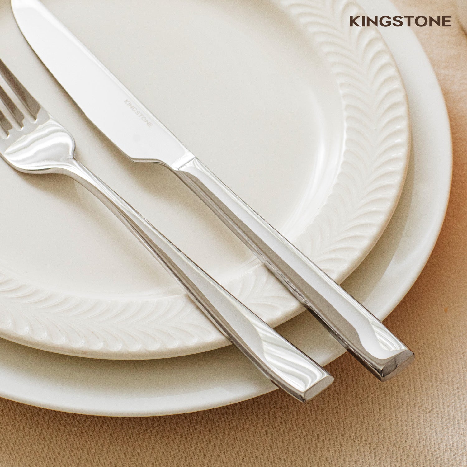 KINGSTONE Mirror Polish Silverware Set, 18/10 Stainless Steel Flatware Set, Dishwasher Safe Cutlery Set for Wedding, Home, Restaurant, Knives Spoons and Forks Set