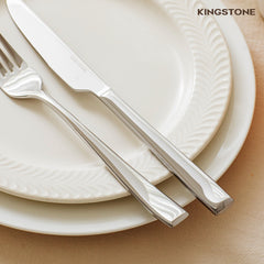KINGSTONE Mirror Polish Silverware Set, 18/10 Stainless Steel Flatware Set, Dishwasher Safe Cutlery Set for Wedding, Home, Restaurant, Knives Spoons and Forks Set