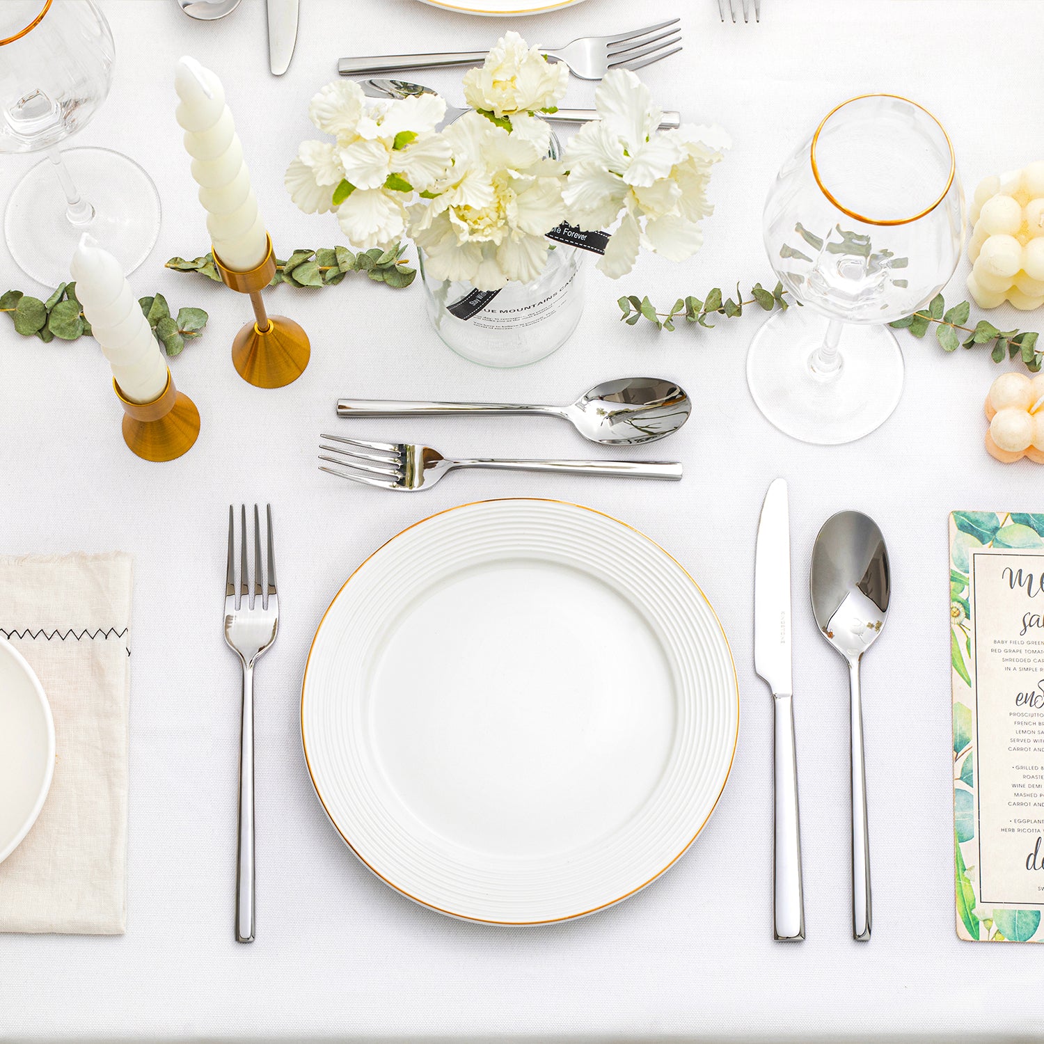 KINGSTONE Silverware Set, 20-Piece Forged Novelty Flatware Cutlery Utensil Set Premium Stainless Steel, Service for 4, for Kitchen, Home, Wedding, Party, Mirror Polished and Dishwasher Safe