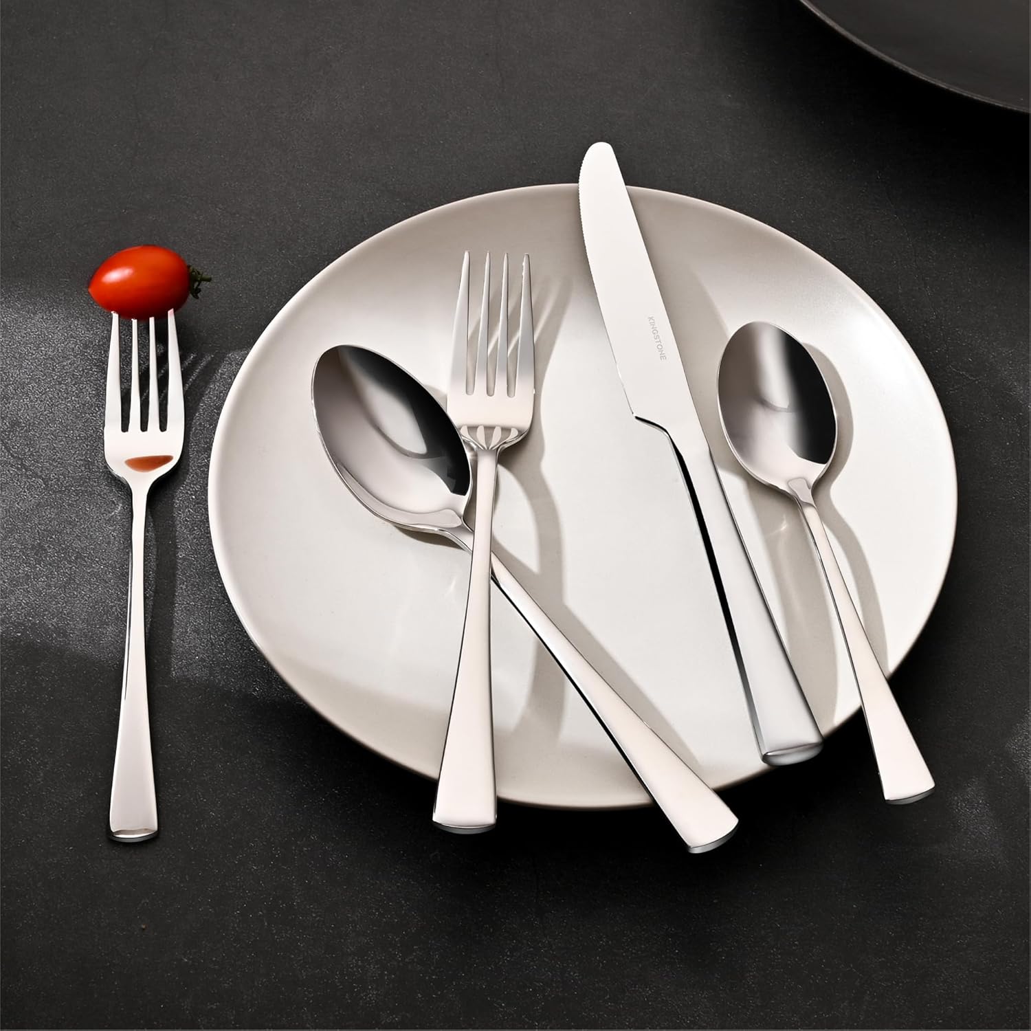 KINGSTONE Silverware Set, Forged 18/10 Stainless Steel Flatware Set, Cutlery Set Dishwasher Safe for Home, Restaurant, Wedding, Party