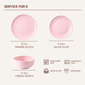 Celestia 24 Piece Dinnerware Set, Service for 8 - KS11102-24W-Pink