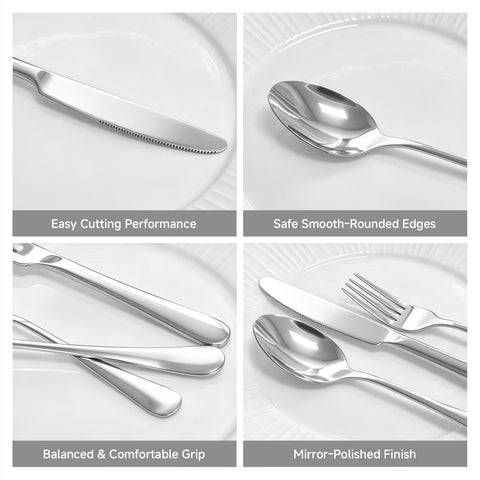 Droplet 65 Piece Flatware Set, Service for 12