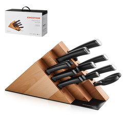 KINGSTONE 14-Piece Kitchen Knife Set with Block, High-Carbon Stainless Steel Knives Set, Ergonomic Non-Slip Handle, Professional Knife Set for Kitchen for Home Cooking & Gifting