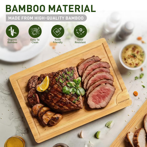 3 Piece Bamboo Cutting Board Set