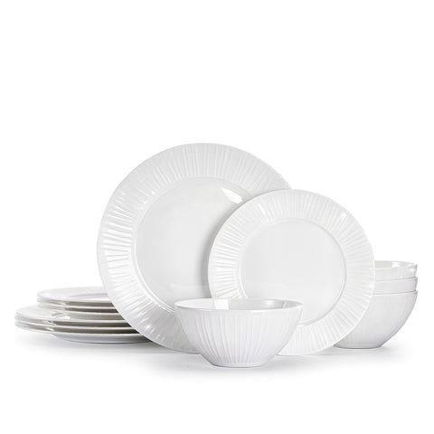 Textured 12 Piece Dinnerware Set, Service for 4 - WK11301-12p