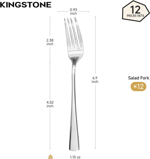18/10 Stainless Steel Classic Set Of 12 Salad Forks