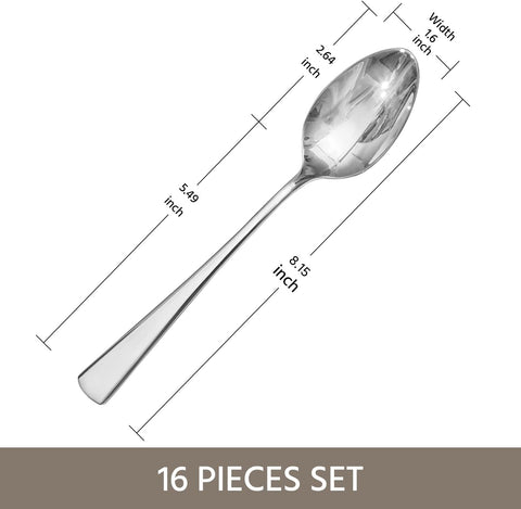 18/10 Stainless Steel Classic Set Of 16 Dinner Spoons