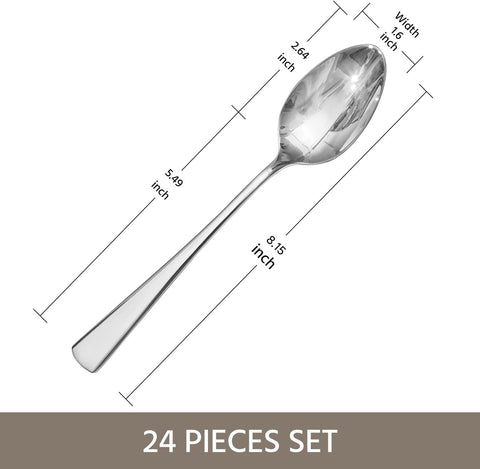 18/10 Stainless Steel Classic Set Of 24 Dinner Spoons