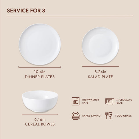 Celestia Bone China 64 Piece Dinnerware Set, Service for 8 (With Flatware)