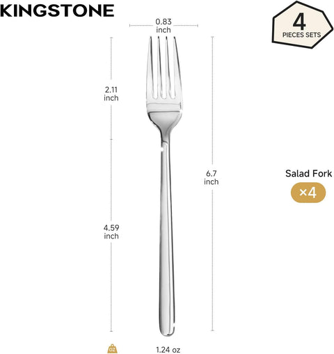 18/10 Stainless Steel Set Of 4 Salad Forks