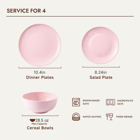 Celestia Quiet Luxury Bone China 12 Piece Dinnerware Set, Service for 4
