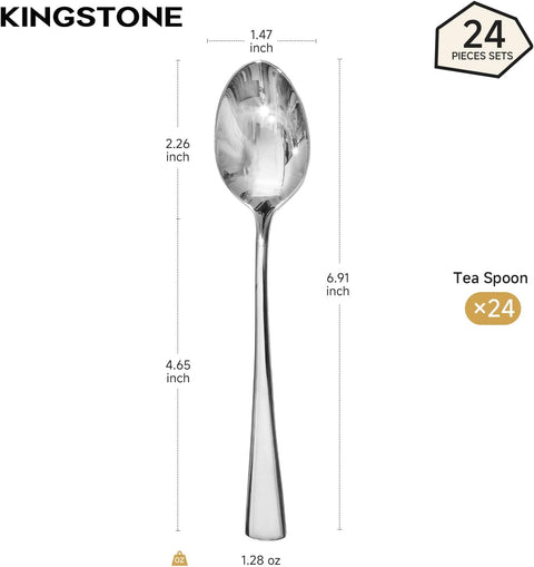 18/10 Stainless Steel Classic Set Of 24 Teaspoons