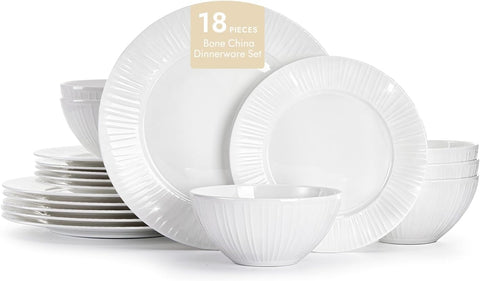 Celestia Quiet Luxury Bone China 18 Piece Dinnerware Set, Service for 6