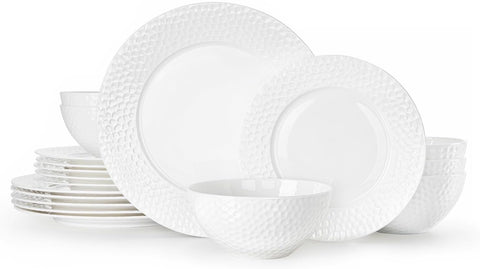 Traccia Quiet Luxury Bone China 18 Piece Dinnerware Set, Service for 6