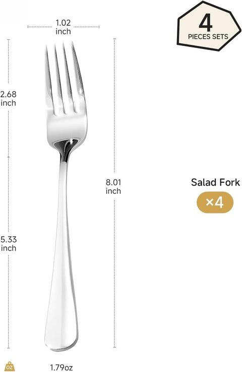 18/10 Stainless Steel Droplet Classic Set Of 4 Dinner Forks