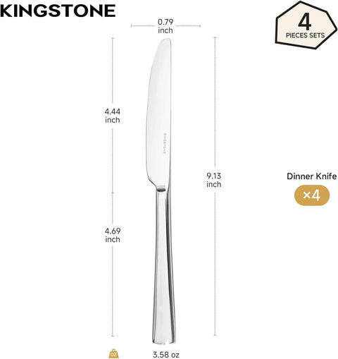 Stainless Steel Classic Set Of 4 Dinner Knives
