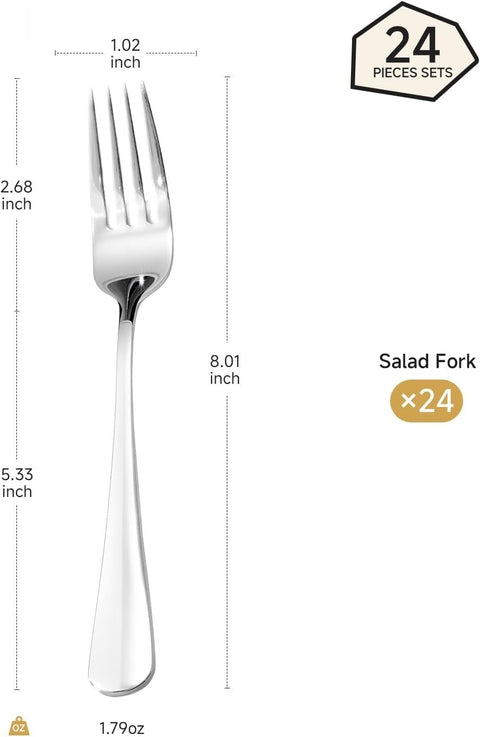 18/10 Stainless Steel Droplet Classic Set Of 24 Dinner Forks