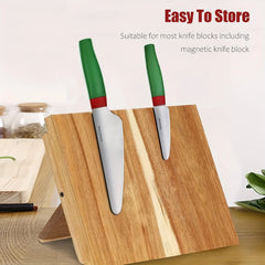 KINGSTONE 2-Piece Kitchen Knife Set with Gift Box, Stainless Steel Chef Knives with Christmas Pattern, Ergonomic Cutlery Set, Round Tip Safety Knives for Home Cooking