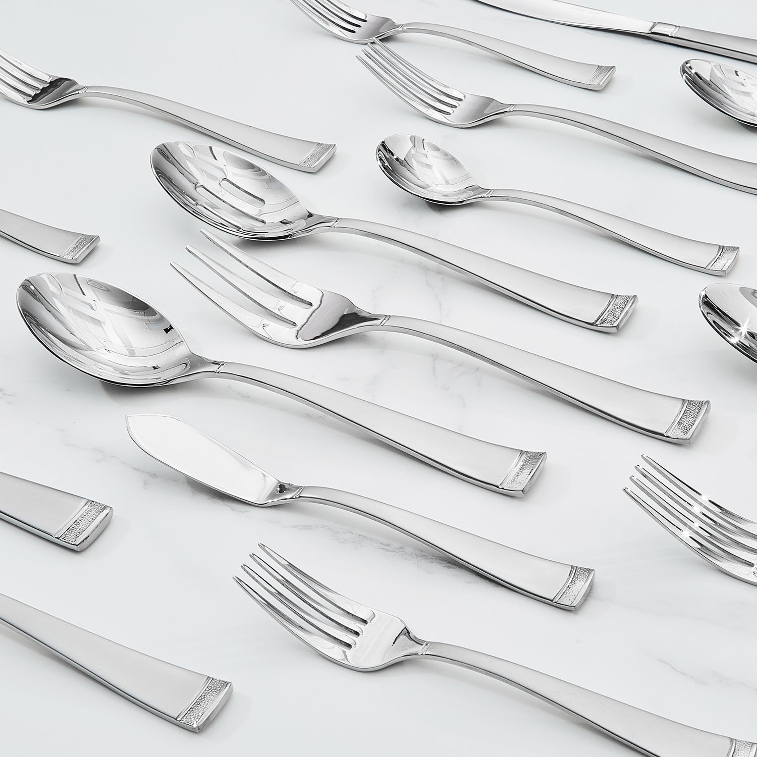 KINGSTONE Silverware Set, 20-Piece Flatware Set for 4, 18/10 Stainless Steel Cutlery Set with Bead Edge, Utensil for Kitchen, Home, Party, Wedding, Mirror Polished, Dishwasher Safe, Featured Gifts