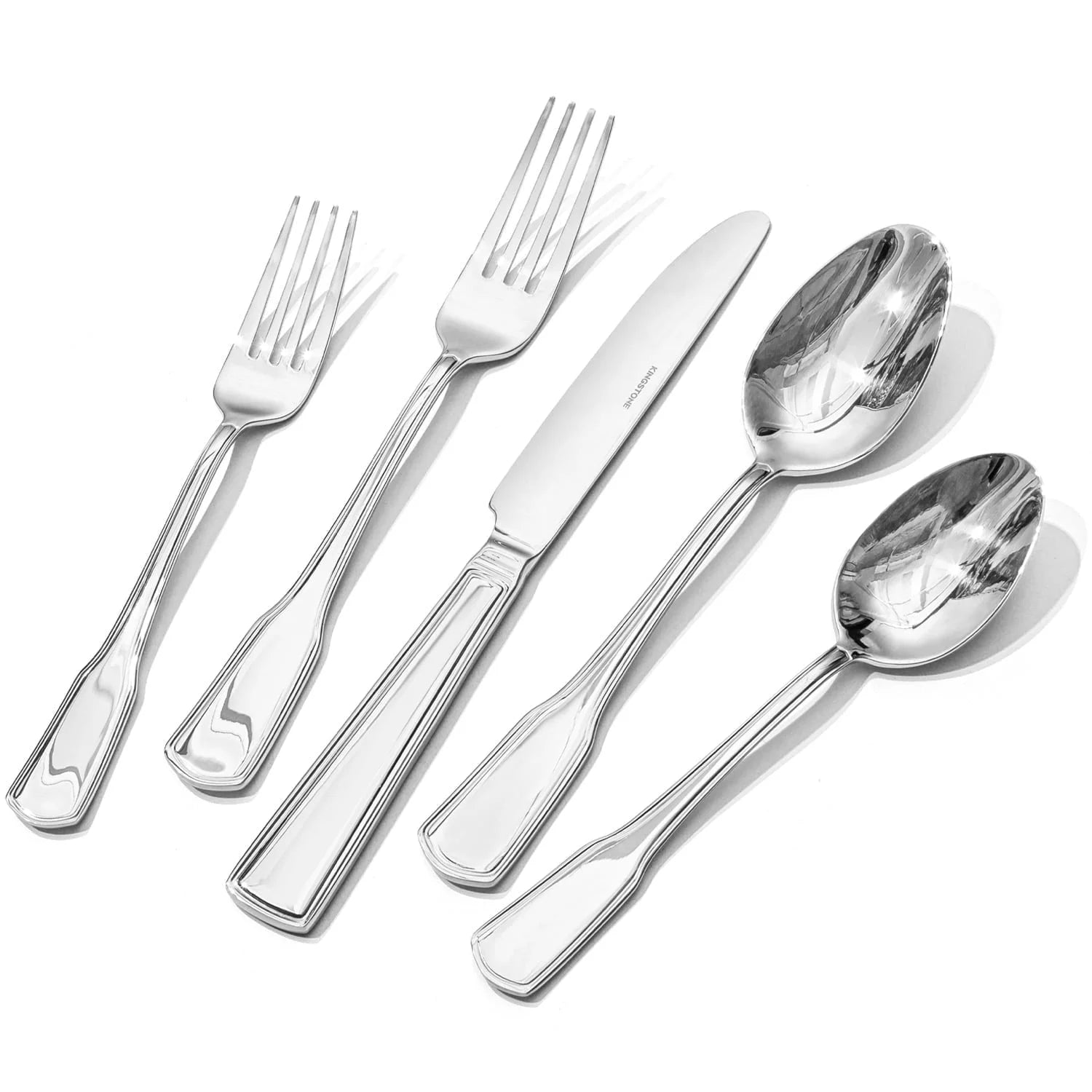 KINGSTONE Flatware Set, 18/10 Stainless Steel Silverware Set, Dishwasher Safe
