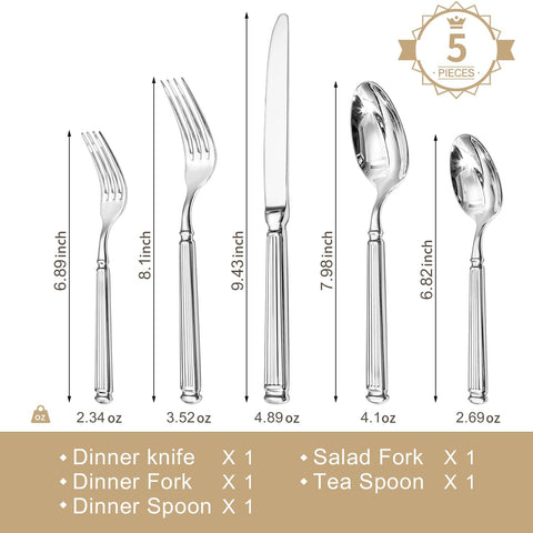 Roman 5 Piece Flatware Set