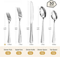 Round 30 Piece Flatware Set, Service for 6 - HK4412-SL30