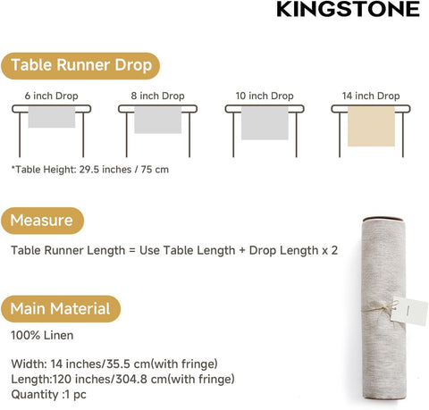 Rustic French Solid Linen Table Runner