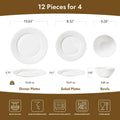 Facet 12 Piece Dinnerware Set, Service for 4 - WK11302-12p