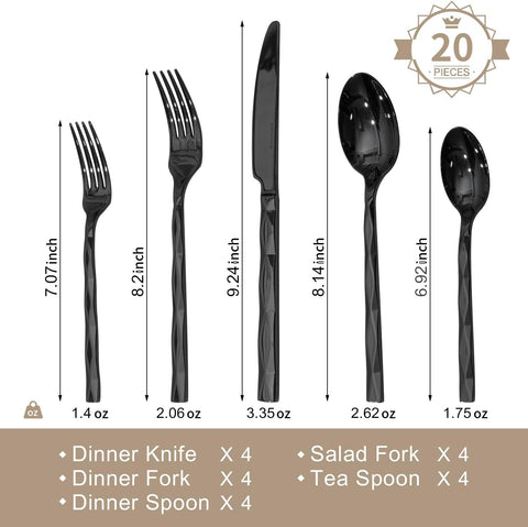 Facet 20 Piece Flatware Set, Service for 4