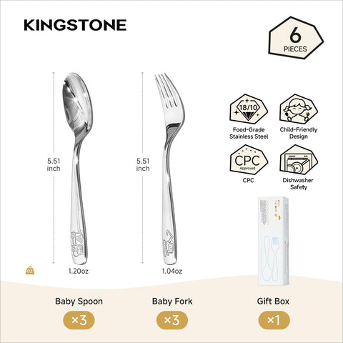 6 Pcs Kids Utensils with Case (Small)