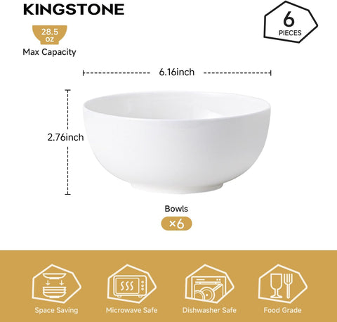 Celestia Lightweight  Bone China Set Of 6 Bowls