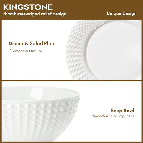 Facet Quiet Luxury Bone China 64 Piece Dinnerware Set, Service for 8 (With Flatware)