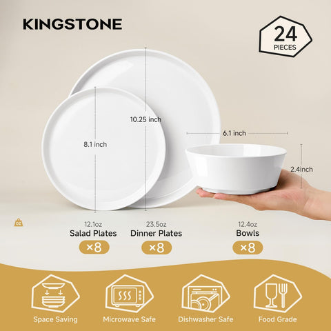 Celestia Classic Bone China 24 Piece Dinnerware Set, Service for 8