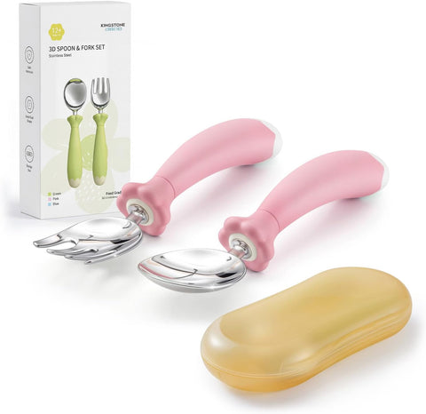 2 Pcs Toddler Utensils with Case