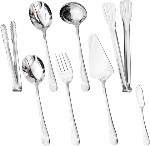 18/10 Stainless Steel Modern 8 Piece Serving Utensils Set