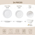 Textured 24 Piece Dinnerware Set, Service for 8 - WK11301-24p