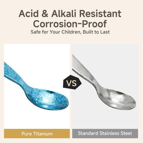 Pure Titanium 2 Pcs Toddler Utensils