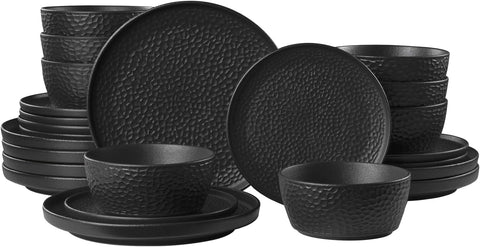 Traccia Modern Reinforced Porcelain 24 Piece Dinnerware Set, Service for 8