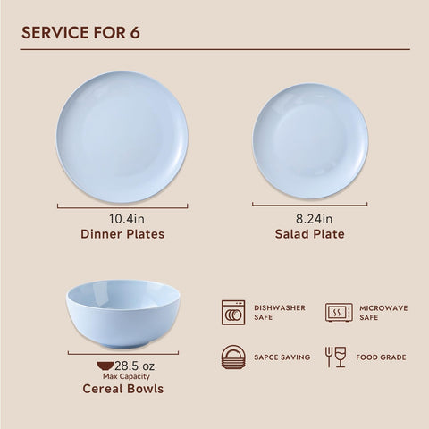 Celestia Quiet Luxury Bone China 18 Piece Dinnerware Set, Service for 6