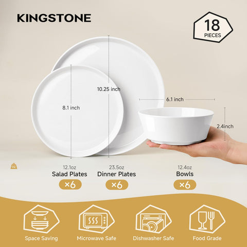 Celestia Classic Bone China 18 Piece Dinnerware Set, Service for 6