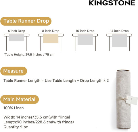 Rustic French Solid Linen Table Runner