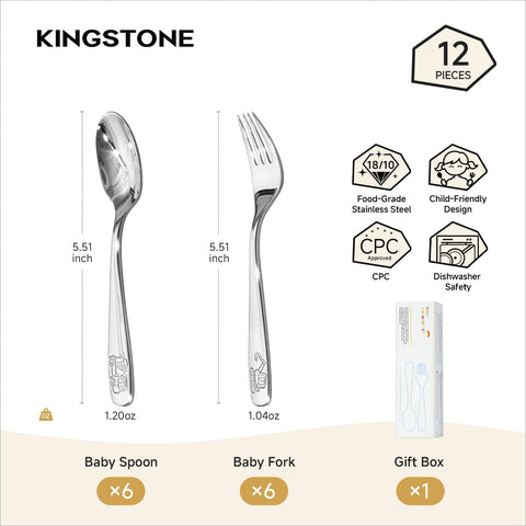 12 Pcs Kids Utensils with Case (Small)