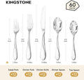 Droplet 60 Piece Flatware Set, Service for 12 - KS3316-SL60